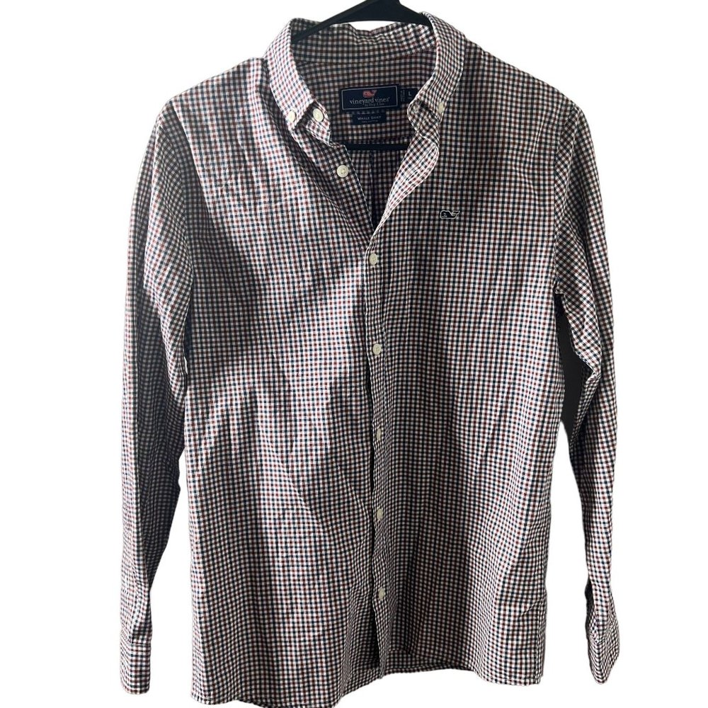 Vineyard Vines Mens Whale Button Down Shirt Size Large Check
